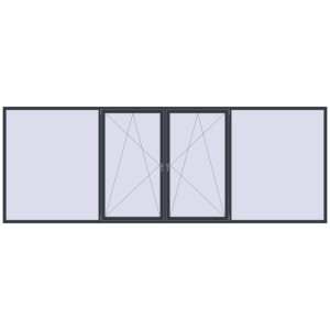 Купити Вікна 5000x1800 мм REHAU Euro 60 ANTHRACITE_GREY_STRUKTURAL з двох сторін