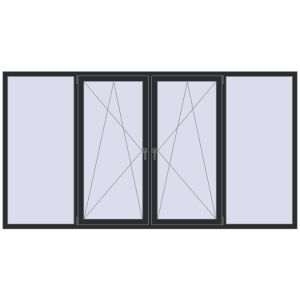 Купити Вікна 3000x1600 мм REHAU Euro 70 RAL 9017 Traffic black з двох сторін