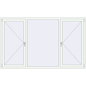 Купити Вікна 2443x1470 мм REHAU Brillant-Design Білий (RAL 9016) з двох сторін