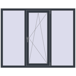 Металопластикове вікно 1760x1400 мм Тристулкове (комплектація: Базова). Вид зсередини Купити Вікна 1760x1400 мм REHAU Euro 70