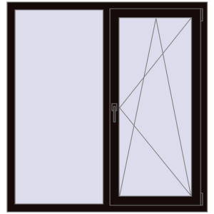 Купити Вікна 1280x1340 мм REHAU Euro 60 BLACK_BROWN з двох сторін