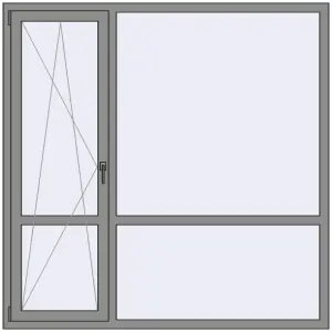 Купити Вікна 1800x1800 мм Altest Pony 375 RAL 9007 Grey aluminium з двох сторін