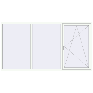 Купити Вікна 2650x1420 мм REHAU Euro 70 Білий (RAL 9016) з двох сторін