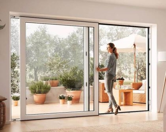 Алюмінієві розсувні двері теплий профіль