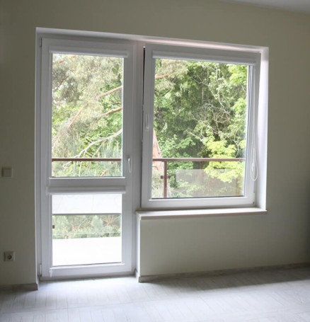 Одностулкові балконні двері зі склом та імпостом