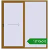 Ціноутворення Розсувні терасні двері 2100x2200 мм REHAU GENEO HST LIGHT_OAK з двох сторін. Ціна: ₴157,060.05
