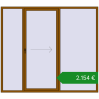 Ціноутворення Розсувні терасні двері 2499x2200 мм REHAU Euro 60 (Похило-зсувні) GOLDEN OAK з двох сторін. Ціна: €2,154.35
