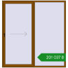 Ціноутворення Розсувні терасні двері 2100x2200 мм REHAU GENEO HST GOLDEN OAK з двох сторін. Ціна: ₴201,036.87