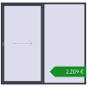 Ціноутворення Розсувні терасні двері 2500x2400 мм REHAU SYNEGO SLIDE ANTHRACITE_GREY_STRUKTURAL з двох сторін. Ціна: €2,209.32