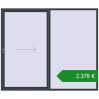 Ціноутворення Розсувні терасні двері 2600x2200 мм REHAU SYNEGO SLIDE ANTHRACITE_GREY_STRUKTURAL з двох сторін. Ціна: €2,377.66