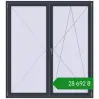 Ціноутворення Балконні двері 1800x2000 мм REHAU Euro 70 ANTHRACITE_GREY_STRUKTURAL з двох сторін. Ціна: ₴28,692.28