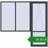 Ціноутворення Балконні двері 2500x2400 мм REHAU Euro 70 ANTHRACITE_GREY_STRUKTURAL з двох сторін. Ціна: ₴35,361.01