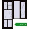 Ціноутворення Балконні двері 1800x2100 мм REHAU Euro 70 BLACK_BROWN з двох сторін. Ціна: ₴35,072.91