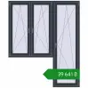 Ціноутворення Балконні двері 1890x2290 мм REHAU Euro 70 ANTHRACITE_GREY_STRUKTURAL з двох сторін. Ціна: ₴39,640.84