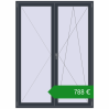 Ціноутворення Балконні двері 1600x2200 мм REHAU Euro 70 ANTHRACITE_GREY_STRUKTURAL з двох сторін. Ціна: €788.07