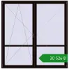 Ціноутворення Балконні двері 2250x2300 мм REHAU Euro 60 BLACK_BROWN з двох сторін. Ціна: ₴30,525.58