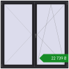 Ціноутворення Балконні двері 2000x2000 мм REHAU Euro 60 BLACK_ULTI-MATT з двох сторін. Ціна: ₴22,738.64