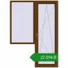 Ціноутворення Балконні двері 1550x2150 мм REHAU Euro 70 WALNUT з двох сторін. Ціна: ₴22,093.59