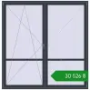 Ціноутворення Балконні двері 2250x2300 мм REHAU Euro 60 ANTHRACITE_GREY_STRUKTURAL з двох сторін. Ціна: ₴30,525.58
