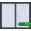 Ціноутворення Балконні двері 2400x2100 мм REHAU Euro 60 ANTHRACITE_GREY_STRUKTURAL з двох сторін. Ціна: €708.89