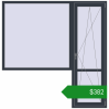 Ціноутворення Балконні двері 2030x2070 мм REHAU Euro 60 ANTHRACITE_GREY_STRUKTURAL з двох сторін. Ціна: $382.27