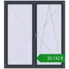 Ціноутворення Балконні двері 1800x2000 мм REHAU Euro 70 ANTHRACITE_GREY_STRUKTURAL з двох сторін. Ціна: ₴30,741.74