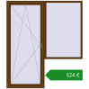 Ціноутворення Балконні двері 2000x2300 мм REHAU Euro 60 WALNUT з двох сторін. Ціна: €523.53