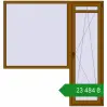 Ціноутворення Балконні двері 2000x2100 мм REHAU Euro 70 GOLDEN OAK з двох сторін. Ціна: ₴23,484.44