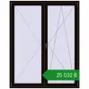 Ціноутворення Балконні двері 1600x2000 мм REHAU Euro 70 BLACK_BROWN з двох сторін. Ціна: ₴25,032.02