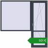Ціноутворення Балконні двері 2150x2150 мм REHAU Euro 60 ANTHRACITE_GREY_STRUKTURAL з двох сторін. Ціна: €501.26