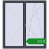 Ціноутворення Балконні двері 1960x2160 мм REHAU Euro 60 ANTHRACITE_GREY_STRUKTURAL з двох сторін. Ціна: €609.78