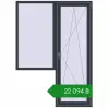 Ціноутворення Балконні двері 1550x2150 мм REHAU Euro 70 ANTHRACITE_GREY_STRUKTURAL з двох сторін. Ціна: ₴22,093.59