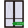 Ціноутворення Балконні двері 1500x2100 мм REHAU Euro 60 BLACK_BROWN з двох сторін. Ціна: ₴22,215.60