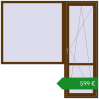 Ціноутворення Балконні двері 2150x2150 мм REHAU Euro 70 WALNUT з двох сторін. Ціна: €598.90