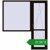 Ціноутворення Балконні двері 1960x2140 мм REHAU Euro 70 BLACK_BROWN з двох сторін. Ціна: ₴22,287.24