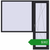 Ціноутворення Балконні двері 2030x2070 мм REHAU Euro 60 BLACK_ULTI-MATT з двох сторін. Ціна: $382.27