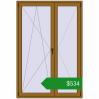 Ціноутворення Балконні двері 1400x2070 мм REHAU Euro 70 LIGHT_OAK з двох сторін. Ціна: $534.00
