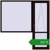 Ціноутворення Балконні двері 2150x2150 мм REHAU Euro 60 BLACK_BROWN з двох сторін. Ціна: €501.26