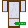 Ціноутворення Балконні двері 1570x1840 мм REHAU Euro 60 WALNUT з двох сторін. Ціна: ₴15,987.39