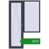 Ціноутворення Балконні двері 1500x2300 мм REHAU SYNEGO MD ANTHRACITE_GREY_STRUKTURAL з двох сторін. Ціна: $592.19