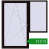Ціноутворення Балконні двері 2000x2100 мм REHAU Euro 70 BLACK_BROWN з двох сторін. Ціна: ₴23,210.52