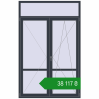 Ціноутворення Балконні двері 1530x2400 мм REHAU Euro 70 ANTHRACITE_GREY_STRUKTURAL з двох сторін. Ціна: ₴38,116.80