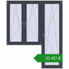 Ціноутворення Балконні двері 1890x2290 мм REHAU Euro 70 ANTHRACITE_GREY_STRUKTURAL з двох сторін. Ціна: ₴32,451.20