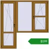 Ціноутворення Балконні двері 1800x1800 мм REHAU SYNEGO MD LIGHT_OAK з двох сторін. Ціна: $598.83