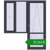 Ціноутворення Балконні двері 1800x2100 мм REHAU SYNEGO MD ANTHRACITE_GREY_STRUKTURAL з двох сторін. Ціна: ₴32,263.80