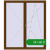 Ціноутворення Балконні двері 2020x2350 мм REHAU Euro 70 WALNUT з двох сторін. Ціна: ₴34,760.01