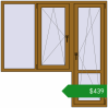 Ціноутворення Балконні двері 1800x1800 мм REHAU Euro 60 LIGHT_OAK з двох сторін. Ціна: $439.26
