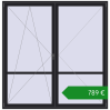 Ціноутворення Балконні двері 2250x2300 мм REHAU Euro 60 BLACK_ULTI-MATT з двох сторін. Ціна: €789.00