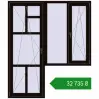 Ціноутворення Балконні двері 1800x2100 мм REHAU Euro 70 BLACK_BROWN з двох сторін. Ціна: ₴32,734.71