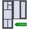 Ціноутворення Балконні двері 1800x2100 мм REHAU Euro 70 ANTHRACITE_GREY_STRUKTURAL з двох сторін. Ціна: ₴34,328.70